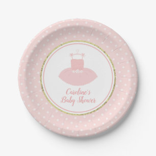Roze en gouden Tutu Baby shower Papieren Bordje