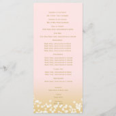 Roze en gouden Twinkle Lights bruiloft programma Programmakaart (Achterkant)