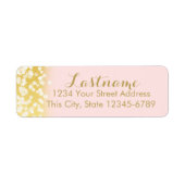 Roze en gouden Twinkle Lights Etiket (Voorkant)