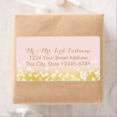 Roze en gouden Twinkle Lights Etiket (Insitu)