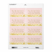 Roze en gouden Twinkle Lights Etiket (Full Sheet)
