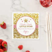 Roze en gouden Twinkle Twinkle kleine ster servett Servet (Insitu)