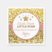 Roze en gouden Twinkle Twinkle kleine ster servett Servet (Voorkant)