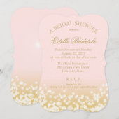 Roze en Gouden Twinkle Vrijgezellenfeest Kaart (Voorkant / Achterkant)