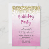 Roze en gouden uitnodiging (Voorkant)