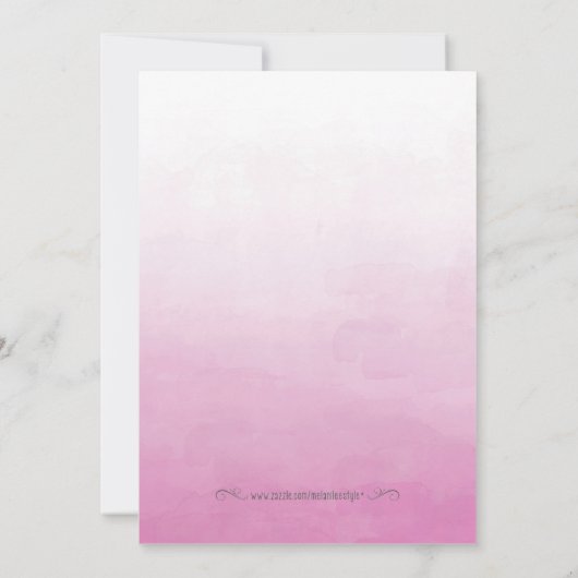 Roze en gouden uitnodiging (Achterkant)