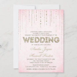 Roze en gouden uitnodiging tot weduwschap