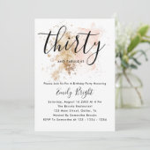 Roze en Gouden Uitnodiging voor 30e Verjaardag (Staand voorkant)