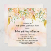 Roze en gouden uitnodigingen voor 50-jarig jubileu (Voorkant / Achterkant)