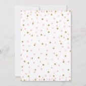 Roze en gouden uitnodigingen voor de derde verjaar (Achterkant)