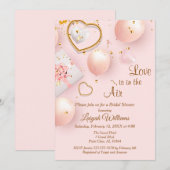 Roze en gouden Valentijn - Bidal Shower Kaart (Voorkant / Achterkant)