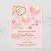 Roze en gouden Valentijns bruidsshower Kaart (Voorkant / Achterkant)