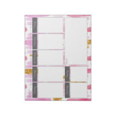 Roze en gouden verf het Wekelijkse Patroonpatroon Notitieblok (Linkerzijde)