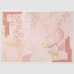 Roze en Gouden Vintage Junk Serie Ontwerp 9 Tissuepapier