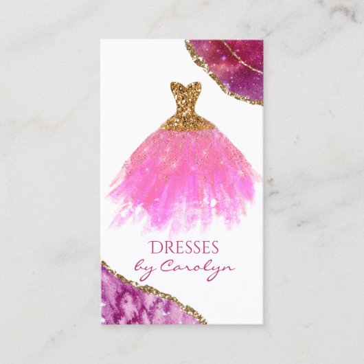 Roze en gouden Visitekaartje met naaktslachterij (Voorkant)