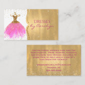 Roze en gouden Visitekaartje met naaktslachterij (Voorkant / Achterkant)