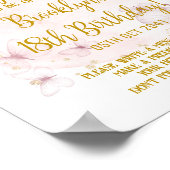 Roze en gouden vliegtijd Capsule Sign Poster (Hoek)