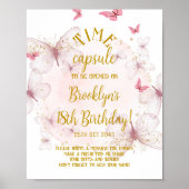 Roze en gouden vliegtijd Capsule Sign Poster (Voorkant)