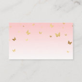 Roze en Gouden Vlinder Luier Raffel Ticket Informatiekaartje (Achterkant)