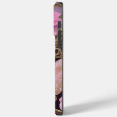 Roze en Gouden Vlinder Persoonlijke Naam Case-Mate iPhone Case (Achterkant / Links)
