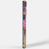 Roze en Gouden Vlinder Persoonlijke Naam Case-Mate iPhone Case (Achterkant / Rechts)