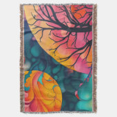 roze en gouden volle maan Boom Silhouette Deken (Voorkant Verticaal)