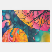 roze en gouden volle maan Boom Silhouette Inpakpapier Vel (Voorkant 3)