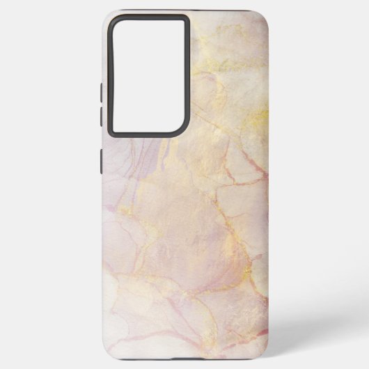 Roze en Gouden Waterverf Abstract Samsung Galaxy Hoesje (Achterkant)