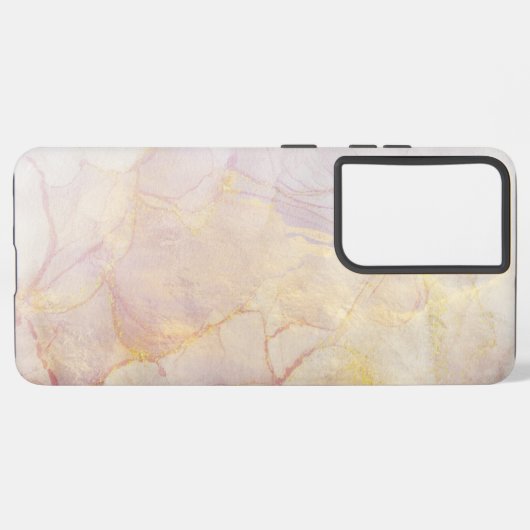 Roze en Gouden Waterverf Abstract Samsung Galaxy Hoesje (Linkerkant)