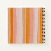 Roze en Gouden Waterverf Abstracte Gestreepte Doua Notitieboek (Achterkant)