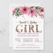 Roze en gouden waterverf baby shower (Voorkant)