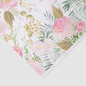 Roze en gouden Waterverf bloemen Tissuepapier (Detail)