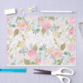 Roze en gouden Waterverf bloemen Tissuepapier (Craft)