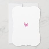 Roze en gouden waterverf bloemenquinceanera kaart (Achterkant)