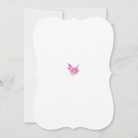 Roze en gouden waterverf bloemenquinceanera kaart (Achterkant)