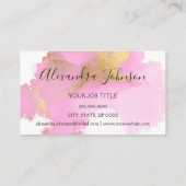 Roze en gouden Waterverf Girly Loyalty Punch (Achterkant)