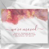 Roze en gouden Waterverf Inkt Verplaatsende Aankon Aankondigingskaart