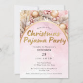 Roze en gouden Waterverf kerstfeest Kaart (Voorkant)