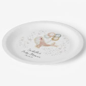 Roze en Gouden Waterverf Leuk Walvis Baby shower Papieren Bordje (Gekanteld)