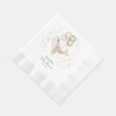 Roze en Gouden Waterverf Leuk Walvis Baby shower Servet (Hoek)