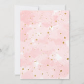 Roze en Gouden Waterverf Meisje Baby Sprinkle Kaart (Achterkant)