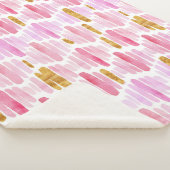 Roze en gouden Waterverf Paint Sherpa Blanket Sherpa Deken (3/4)