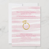 Roze en gouden Waterverf Stripes Vrijgezellenfeest Kaart (Achterkant)