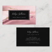 roze en gouden waterverf visitekaartje (Voorkant / Achterkant)