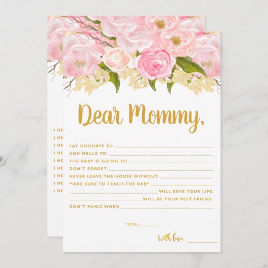 Roze en gouden wensen voor Kaarten voor advies aan (Voorkant / Achterkant)