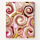 Roze en gouden wervelingen notitieboek (Achterkant)