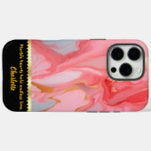 Roze en gouden wervelingen op marmeren doek Case-Mate iPhone case (Achterkant (horizontaal))