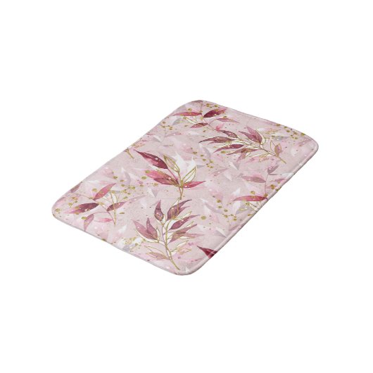 Roze en gouden wijnstokken op Blush Badmat (Gekanteld)