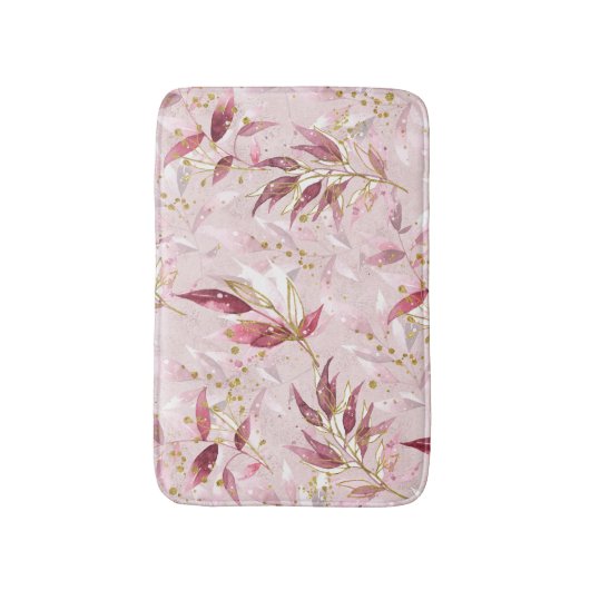 Roze en gouden wijnstokken op Blush Badmat (Voorkant Verticaal)