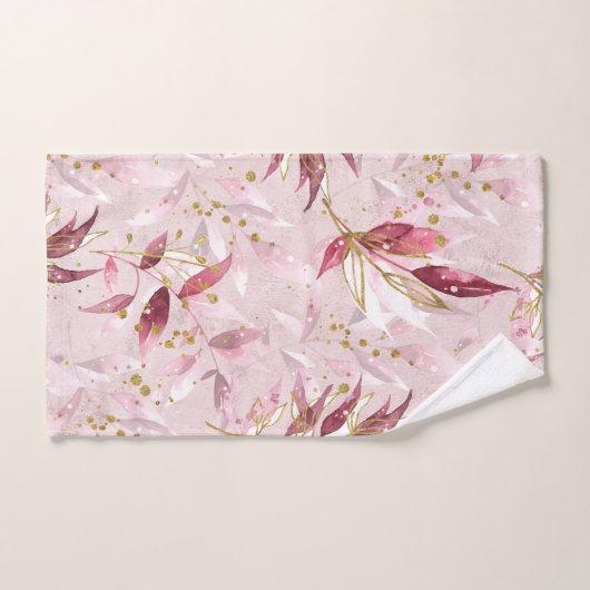 Roze en gouden wijnstokken op Blush Handdoek (Handdoek)